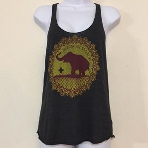 🐘 HERBIVORE DARK HEATHER GRAY RAZORBACK TANK